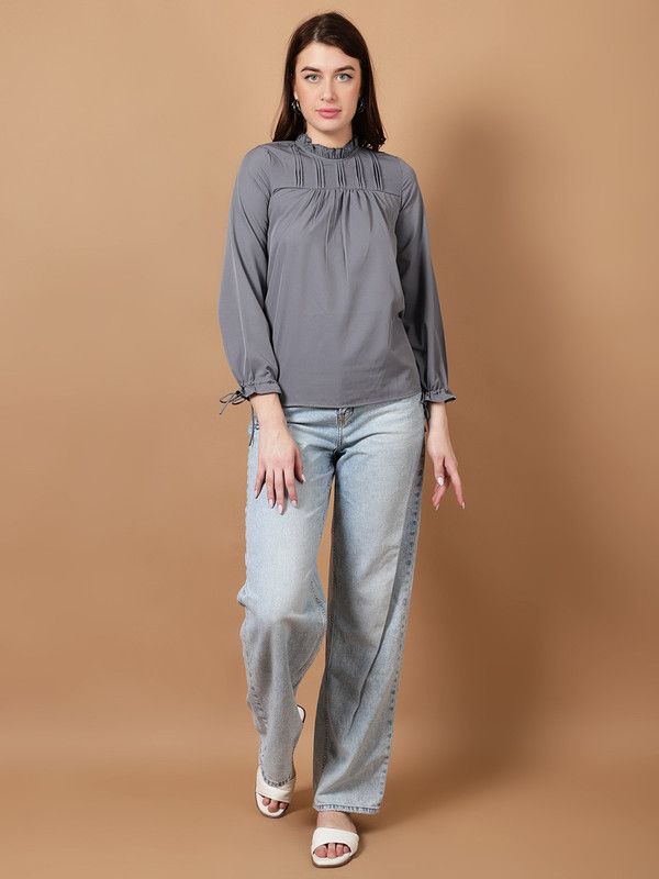 Pack of 3 Casual Regular Sleeves Solid Women Grey Top