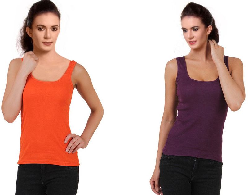 Women Purple, Orange Tank Top/Vest