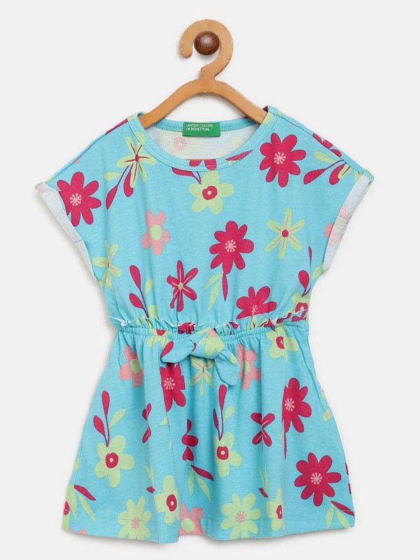 Baby Girls Midi/Knee Length Casual Dress  (Orange, Half Sleeve)