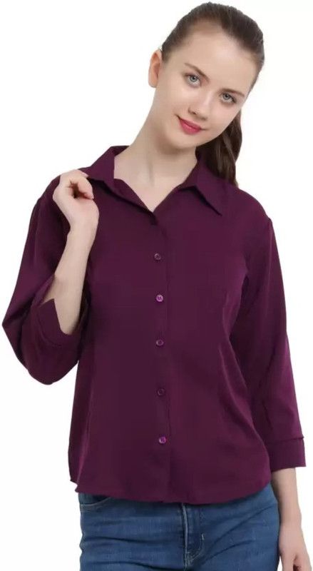 Casual Raglan Sleeves Solid Women Purple Top