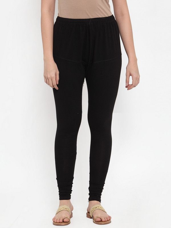 Jompers Churidar Length Western Wear Legging  (Black, Solid)