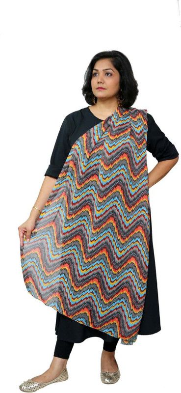 Georgette Geometric Print Multicolor Women Dupatta