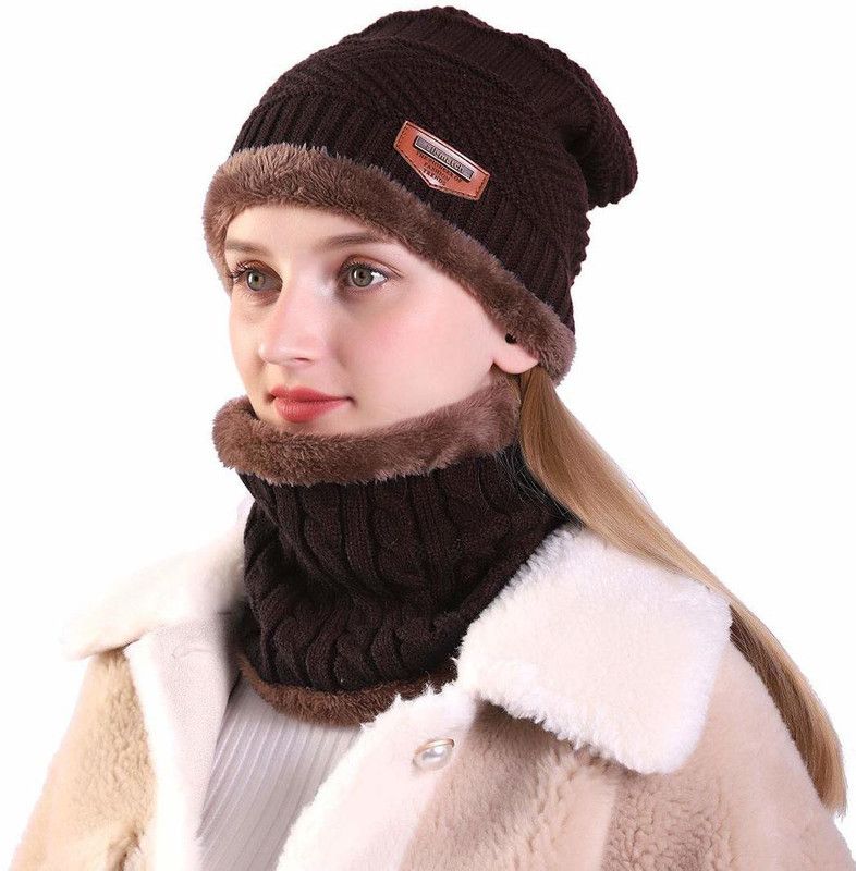 Boys & Girls Casual Cap Muffler  (Brown)