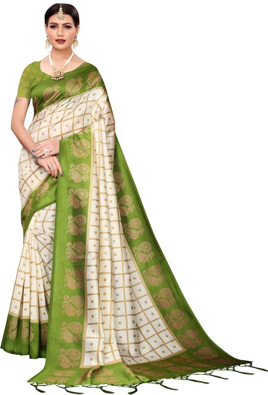 Checkered Daily Wear Art Silk Saree  (Multicolor)