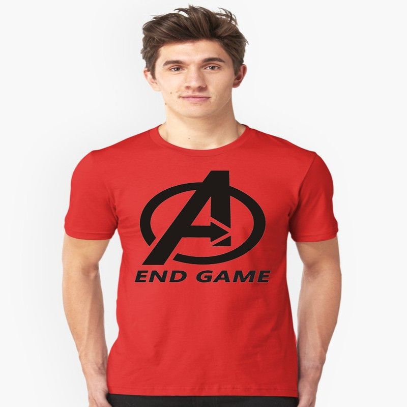 Avengers T-Shirt Men Printed Round Neck Cotton Blend Red T-Shirt