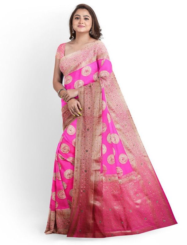 Printed Bollywood Georgette, Chanderi Saree  (Multicolor)