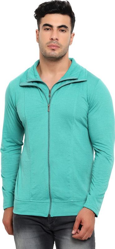 Men Solid Polo Neck Cotton Blend Light Green T-Shirt