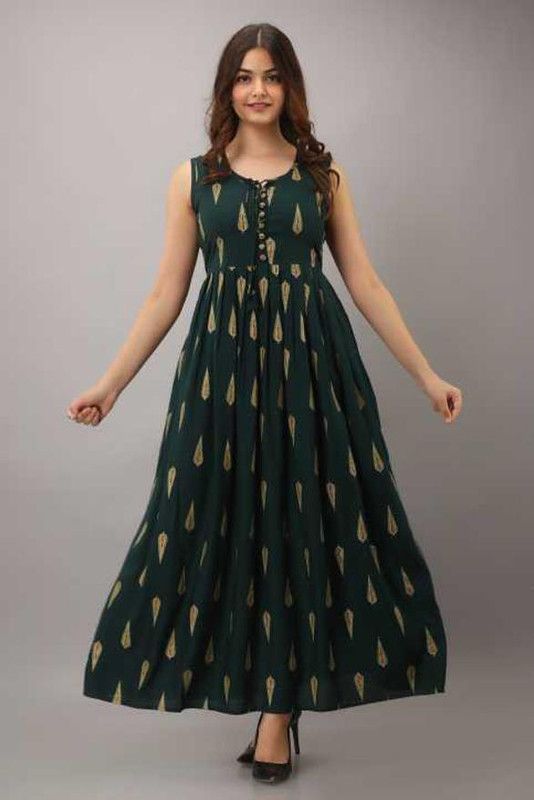 Women Maxi Dark Green Dress