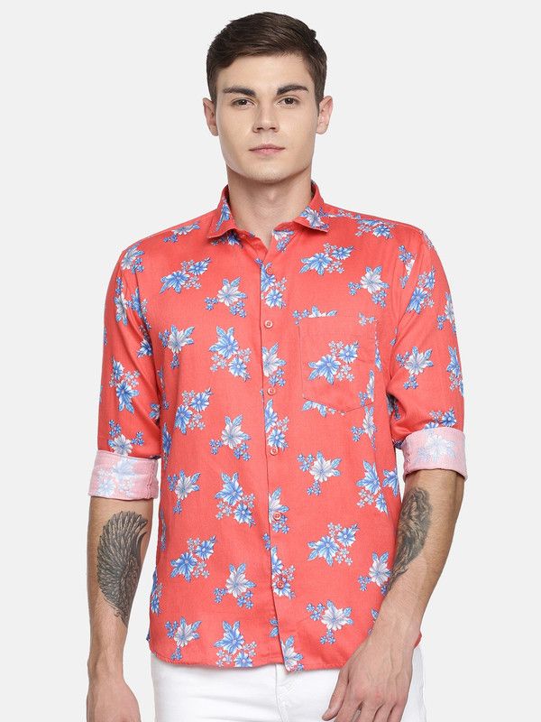 Men Regular Fit Printed Party Shirt