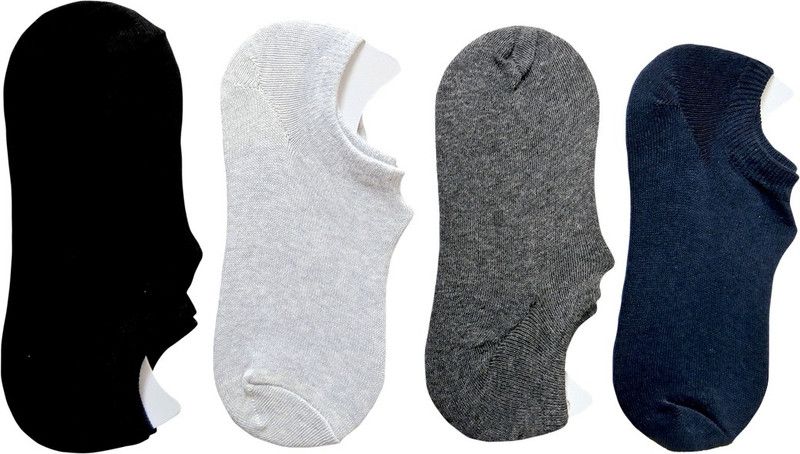 Men & Women Self Design, Solid Low Cut  (Pack of 4)
