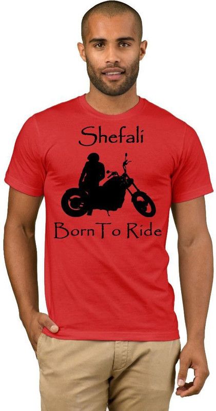 Shefali Bike Rider Quotation V22 Men Typography Round Neck Cotton Blend Red T-Shirt