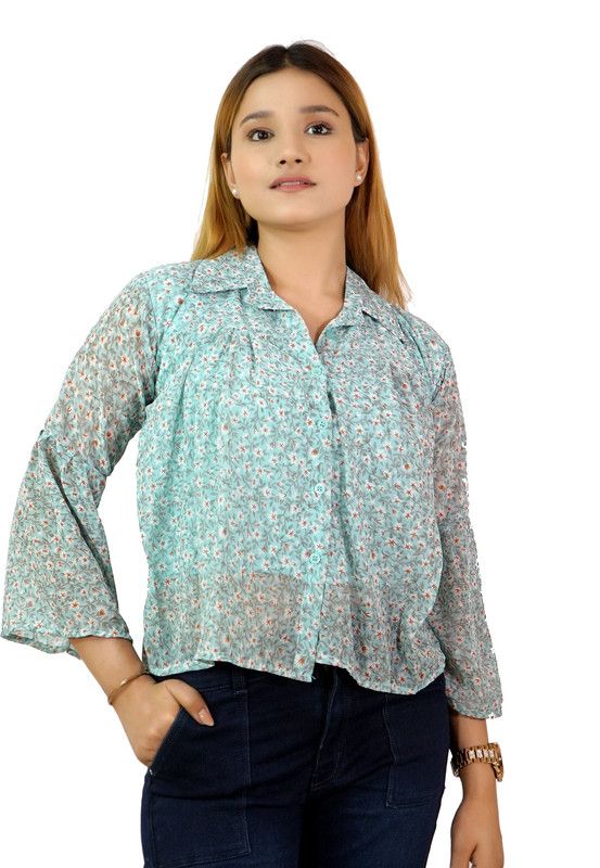 Women Tailored Fit Floral Print Casual Shirt