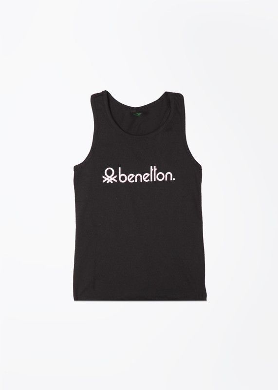Baby Girls Casual Cotton Blend Tank Top  (Black, Pack of 1)