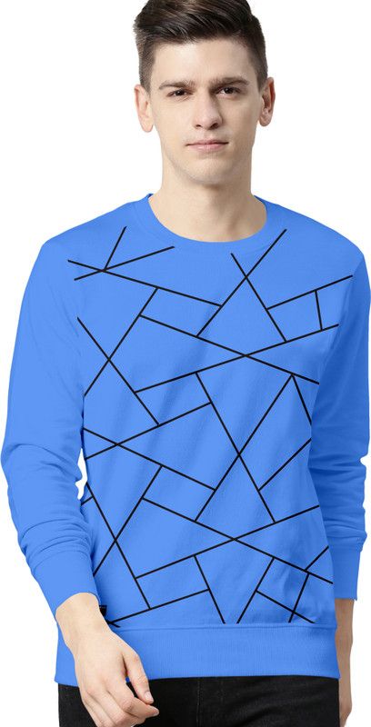 Men Full Sleeve Geometric Print Sweatshirt