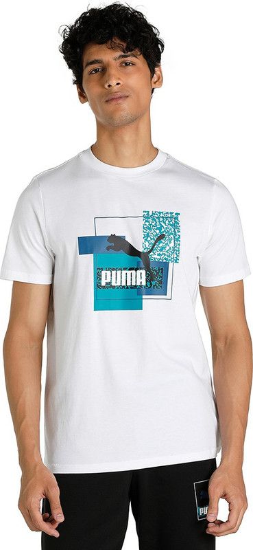 Brand Love Tee Men Printed Crew Neck Cotton Blend White T-Shirt