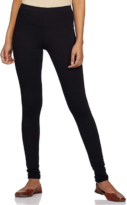 Churidar Length Ethnic Wear Legging  (Black, Solid)