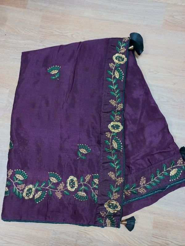 Bollywood Crepe Saree  (Purple)