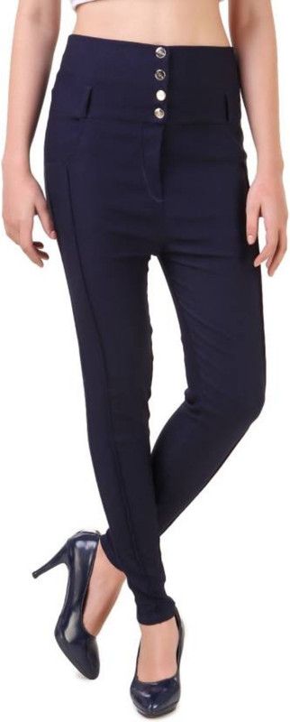 Girls Shopping Dark Blue Jegging  (Solid)