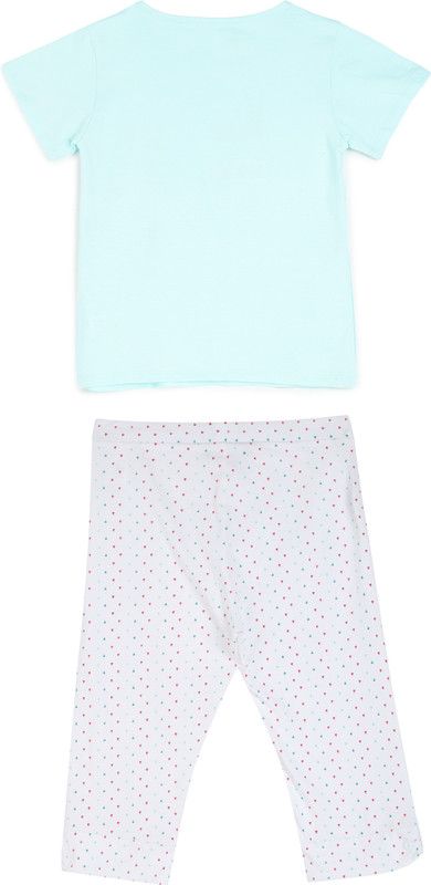 Girls Casual T-shirt Track Pants  (Green)