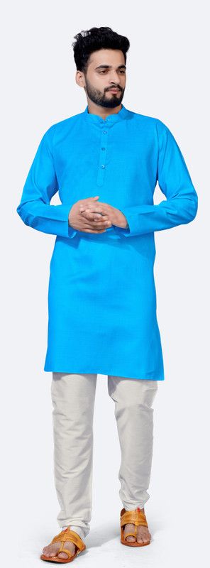 Men Kurta and Pyjama Set Linen Blend