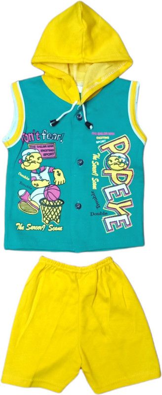 Baby Boys & Baby Girls Casual Top Shorts  (Green)