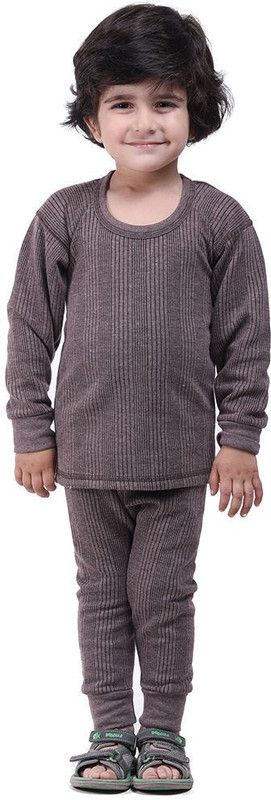 Baby Boys & Baby Girls Casual Top Pyjama  (Brown)