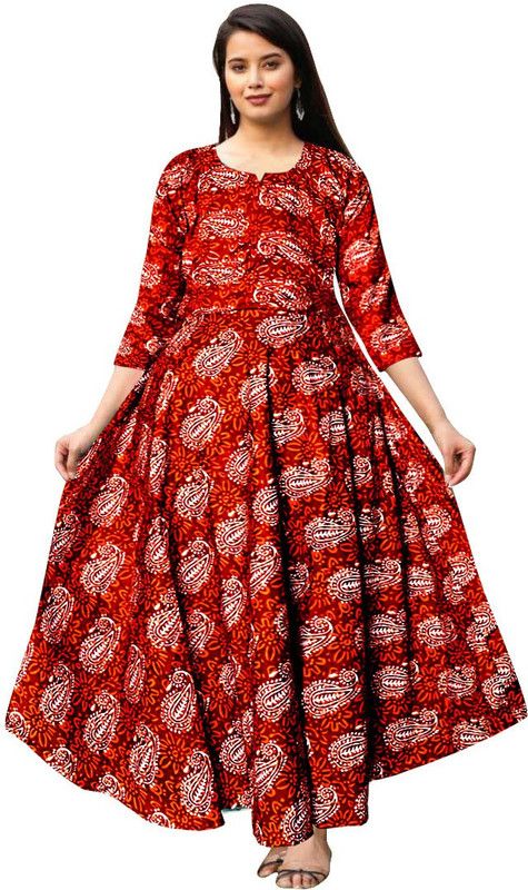 Women Gown Maroon Dress
