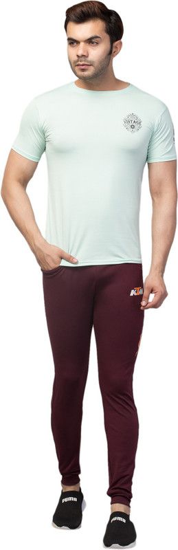Men Top & Pyjama Set Blue Solid