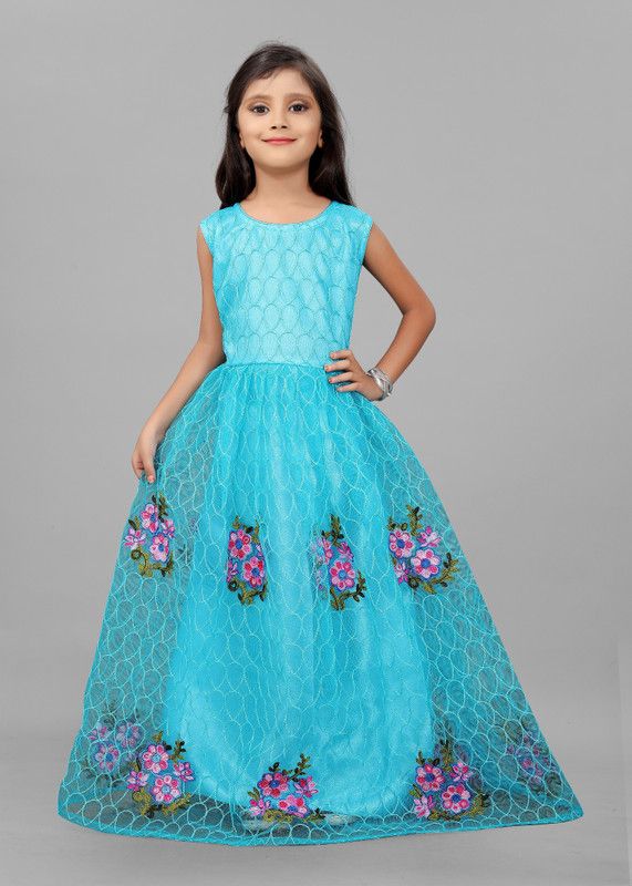 Anarkali Maxi/Full Length Party Dress  (Multicolor, Sleeveless)