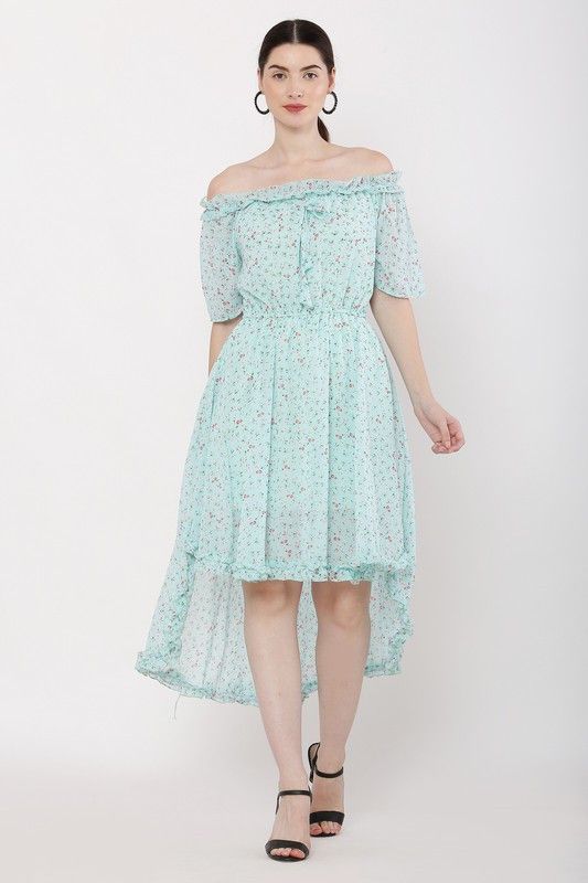 Women A-line Light Green Dress