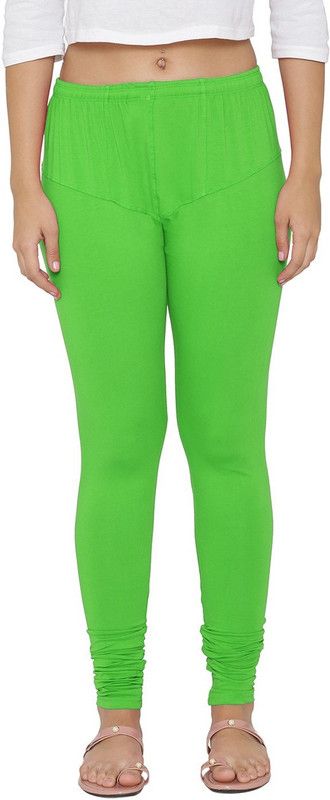 N-gal Churidar Ethnic Wear Legging  (Green, Solid)
