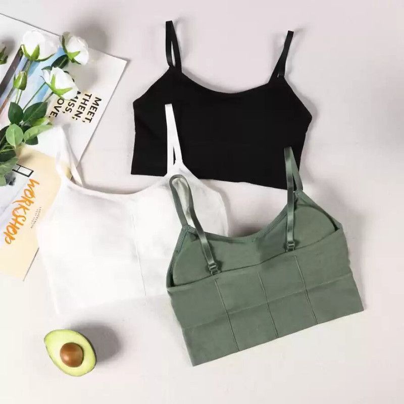 Pack of 3 Women Cami Bra Lightly Padded Bra  (Black, White, Green)