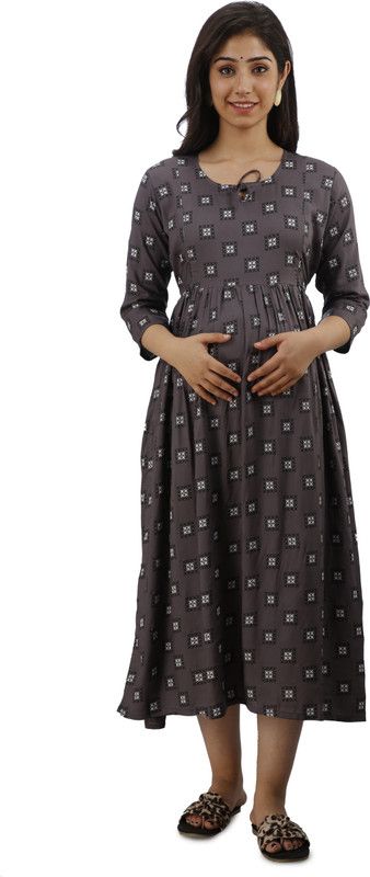 Women Gathered Grey Dress