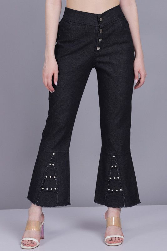 Boot-Leg Women Black Jeans