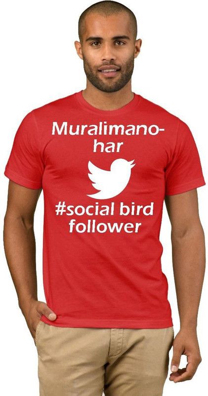 Muralimanohar Twitter Quotation Style Fashion V19 Men Printed Round Neck Cotton Blend Red, White T-Shirt
