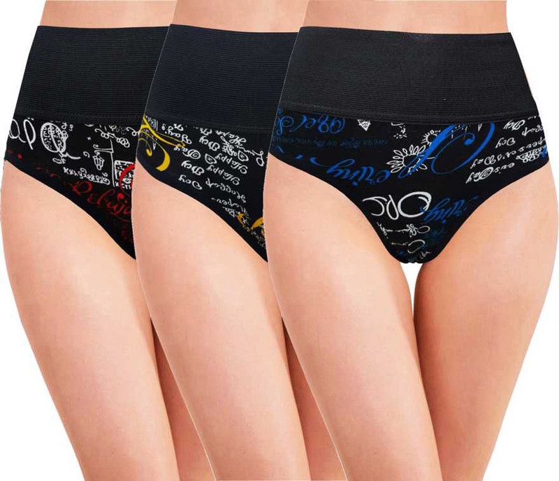 Pack of 3 Women Hipster Blue, Yellow, Red Panty