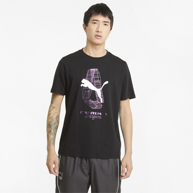 Avenir Tee Men Printed Round Neck Cotton Blend Black T-Shirt