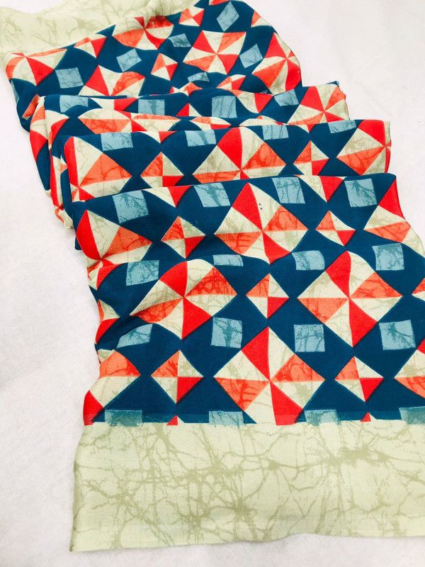 Floral Print Sambalpuri Chiffon Saree  (Multicolor)
