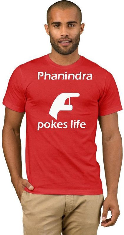 Phanindra Facebook Quotation Style Fashion V20 Men Printed Round Neck Cotton Blend Red T-Shirt