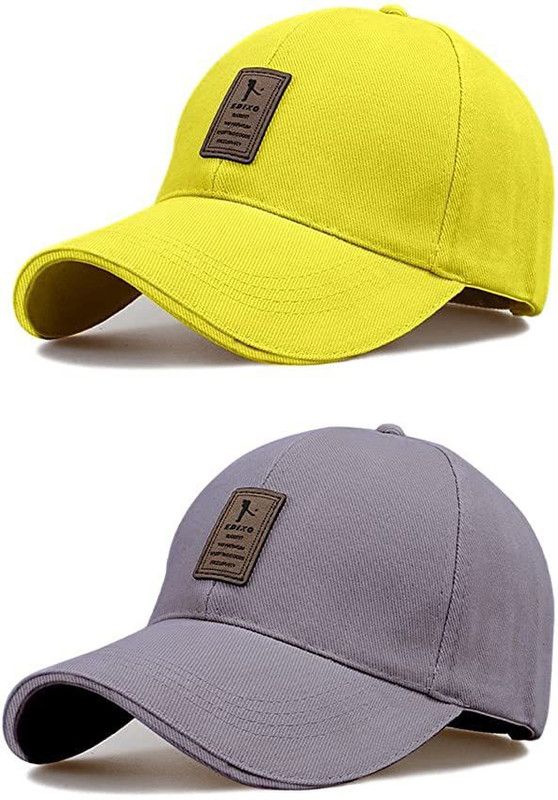 Self Design Sports/Regular Cap  (Pack of 2)