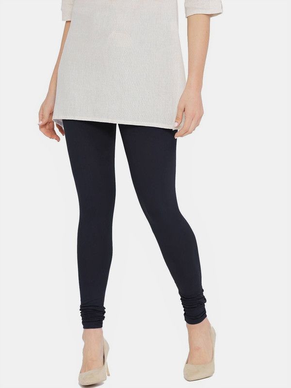 N-gal Churidar Ethnic Wear Legging  (Dark Blue, Solid)