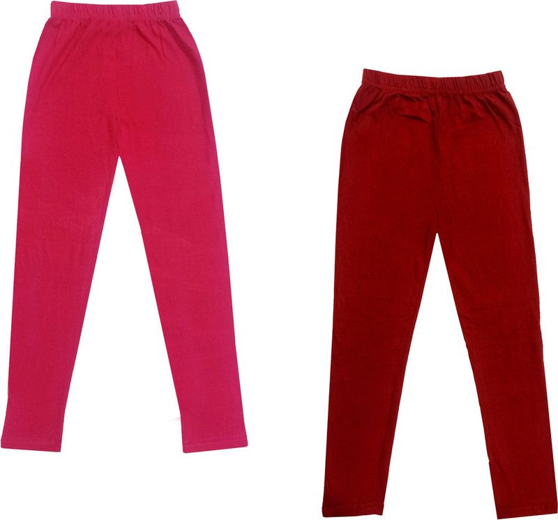 Legging For Girls  (Maroon Pack of 2)