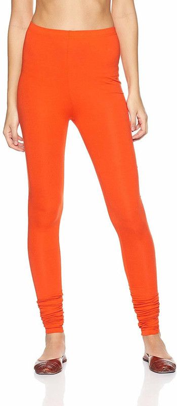 iShop Churidar Western Wear Legging  (Orange, Solid)