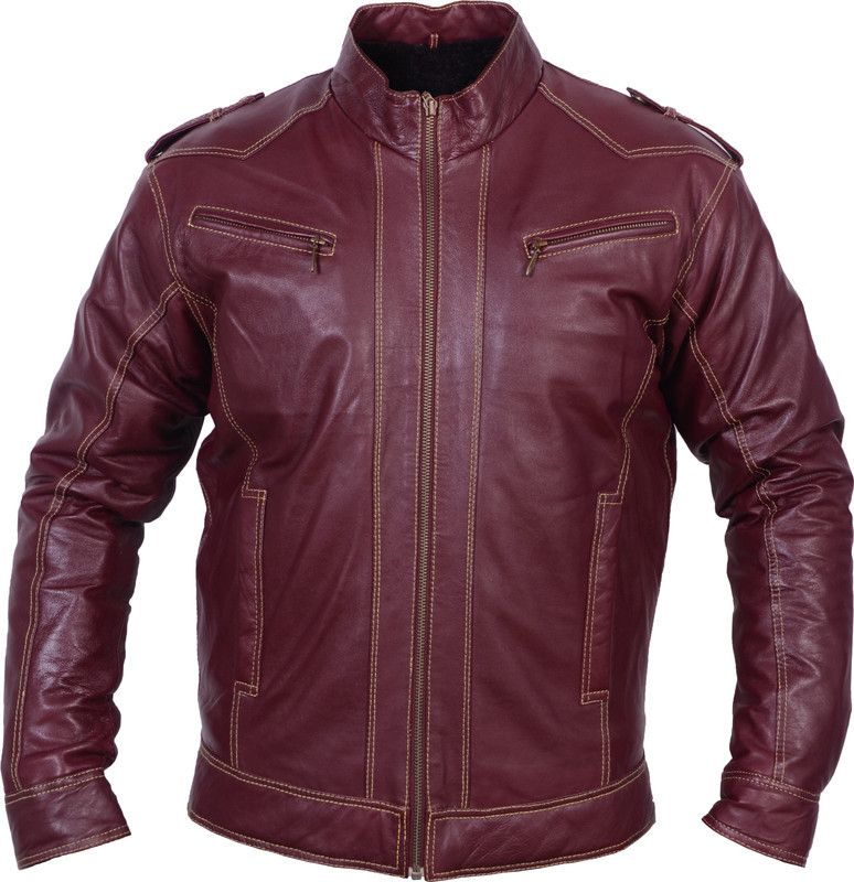 | Men Solid Biker/Riding Jacket