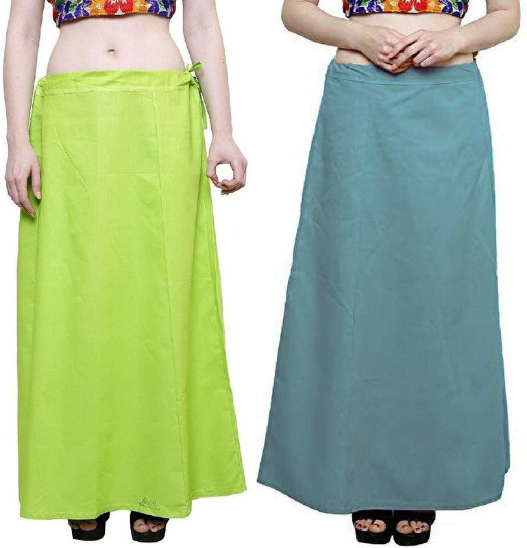NewBELL P2_Green_Turquoise Pure Cotton Petticoat  (Free)