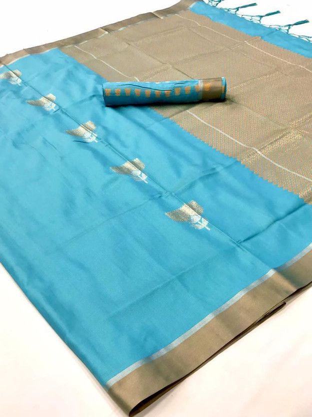 Digital Print Banarasi Jacquard Saree  (Gold)