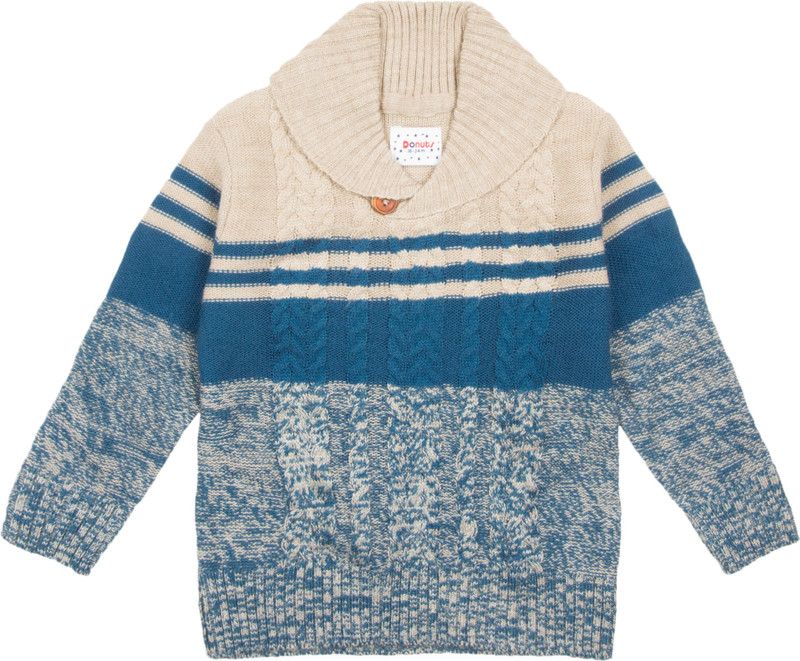 Baby Boys Striped Round Neck Multicolor Sweater