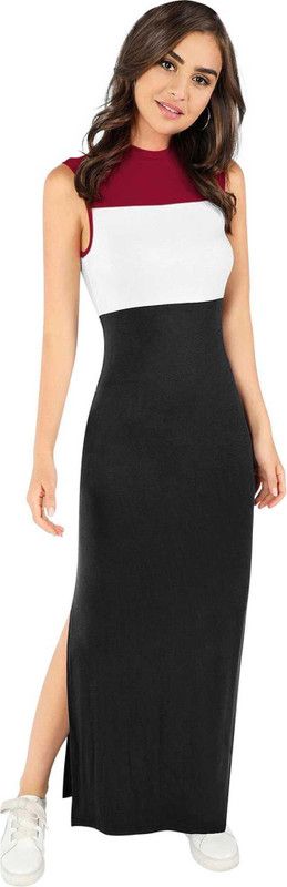 Women Maxi White, Maroon, Black Dress