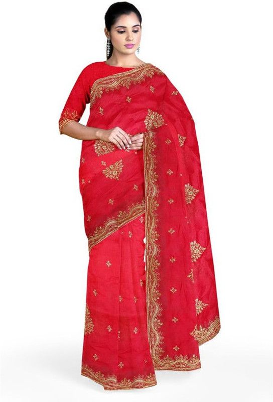 Solid/Plain Banarasi Art Silk Saree  (Multicolor)