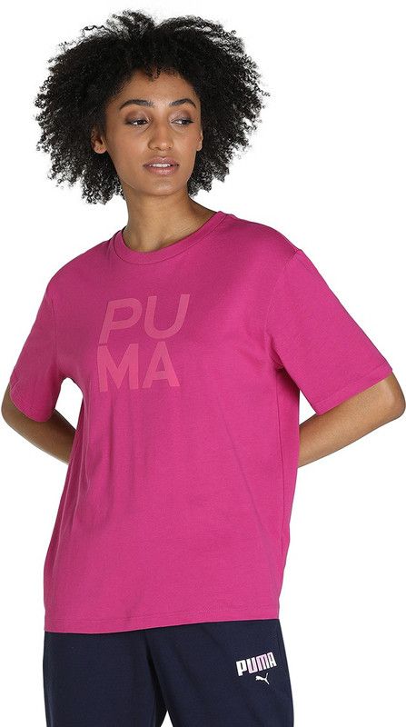Infuse Boxy Graphic Tee Women Graphic Print Round Neck Cotton Blend Pink T-Shirt